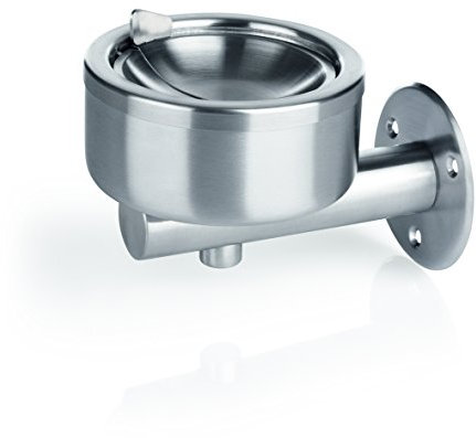 Ascher Wandaschenbecher Wandascher 12 cm, einfache Ausführung 18/0 mit Windfang