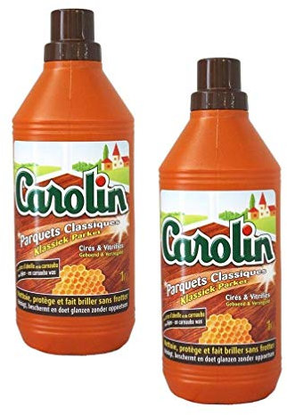 Carolin - Nettoyant Sols - Parquets Classiques avec Cires d'Abeille et de Carnauba - 1 L - Lot de 2