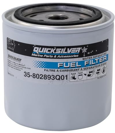 802893Q01 Wasserabscheidender Kraftstofffilter – Mercury und Mariner Außenbordmotoren und MerCruiser Z-Antrieb- und Innenbordmotoren, Silber