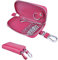 iSuperb® Portachiavi Raccoglitore Chiave in Pelle Portafoglio con Cerniera per Donna e Uomo 11x6x2.5cm (Rosa)