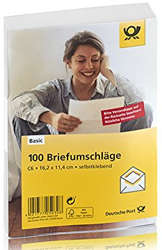 Deutsche Post 100 Umschläge C6 / weiß, selbstklebend, ohne Fenster