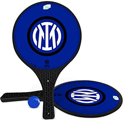 Mondo Toys – INTER PADDLE - 2 Schläger aus Kunststoff – Gummiball – Strandspielzeug für Kinder und Erwachsene – offizielles Produkt – 15024