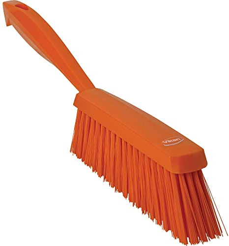 Vikan 45897 Dustpan Cleaning Brush, Polypropylene/Polyester Medium Bristle Dustpan Brush & Sweeper, 14 Inch, Orange