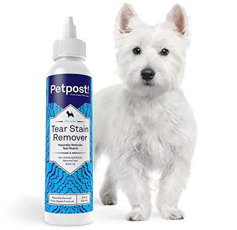 Petpost | Tränenfleckentferner für Hunde und Katzen - Die Beste und natürlichste Reinigung für weißes Fell - Sanfte und Sensitive Augenreiniger ohne Chemikalien - Beruhigendes Kokosöl - 237 ml