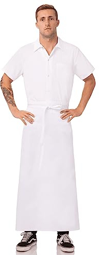 Chef Works Unisex Full-Length Chef Apron, White, One Size