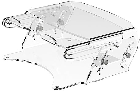 Dataflex Addit Monitorfuß - Verstellbar 570, Acryl, Ergonomischer Monitorfuß für Monitore bis zu 15kg, Integrierter Dokumentenhalter, Höhenverstellbar 100-160mm, Spart Platz auf dem Schreibtisch