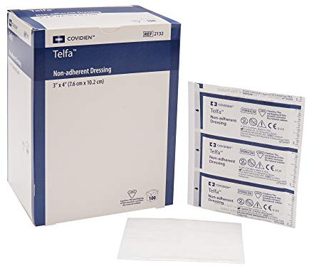 Covidien 2132 Telfa Non-Adherent Dressing, 3 x 4 (Pack of 100)