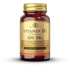 Solgar Vitamina B1 (Tiamina) 100mg Cápsulas Vegetales, 100 Unidad