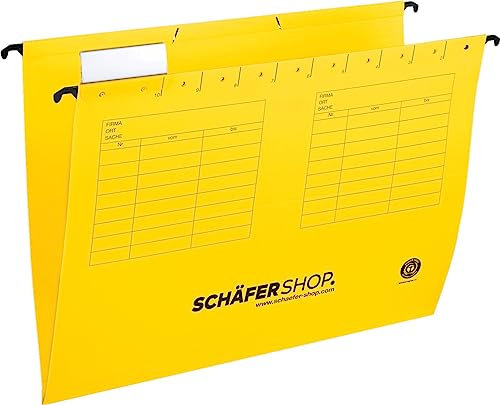 Schäfer Shop Hängemappe. DIN A4. Öffnung seitlich. gelb. 25 Stück
