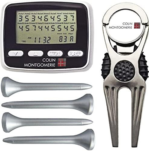 Colin Montgomerie Fork and Tees Geschenkset Unisex Elektronische Golf-Scorecard