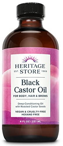 Heritage Store Black Castor Oil, 8 Ounce