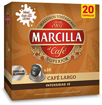 Marcilla Café Cápsulas Café Largo - 20 Cápsulas Compatibles Nespresso
