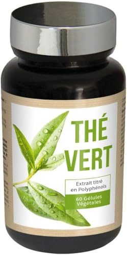 NUTRI EXPERT - Thé Vert - Aide au contrôle du poids - Brûle les graisses - Riche en caféine et antioxydants - Favorise le drainage - 100% extraits d'origine naturelle - Végan - 60 Gélules végétales