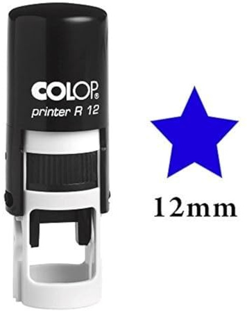 Printtoo Star Self Inking Mini Rubber Stamp Colop Round Decorative Teachers Stamps 12mm