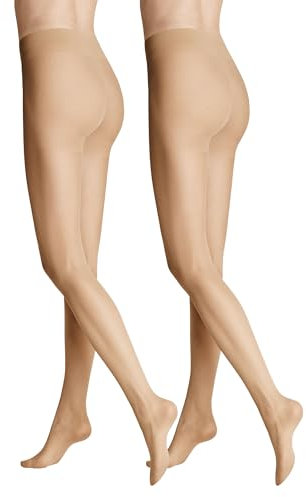 Hudson Damen Strumpfhosen Simply 20 To Go 2-Pack hochelastisch Caramel 0024 46-48