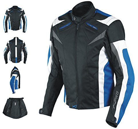Giacca Lady Donna Tessuto Cordura Moto Protezione Manica Staccabile Blu M