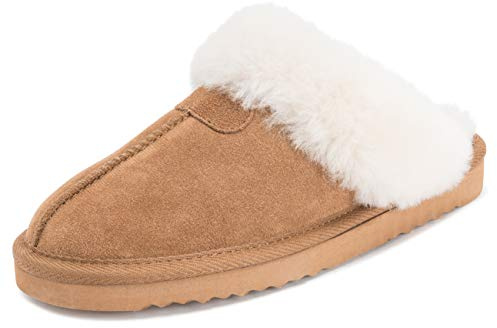Polar Donna Vero Camoscio Di Pecora Australiana Foderato Di Pelliccia Muli - TAN39 AYC0215