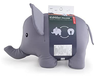 Zip & Flip Nackenkissen ELEFANT von Kikkerland Kuscheltier Kinder-Kissen Reise
