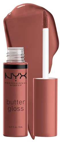 NYX Professional Makeup Gloss à Lèvres Repulpant, Effet Lèvres Pulpeuses, Non Collant, Texture Douce et Crémeuse, À Porter Seul ou avec Rouge à Lèvres, Butter Gloss, Teinte : Praline (16)