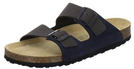 AFS-Schuhe Bekväma Herrpantofler, Sandaler och Tofflor i Läder - Storlek 36-50 - Tillverkade i Tyskland, marinblå, 41 EU
