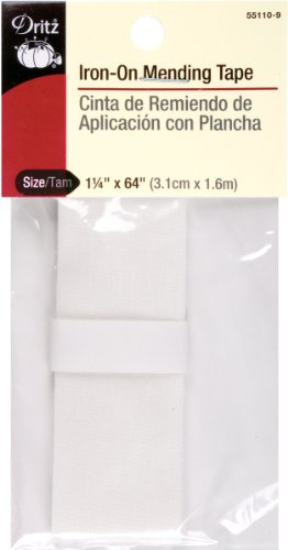Dritz Iron-On Mending Tape, 1-1/4 x 64, 1 Count, White