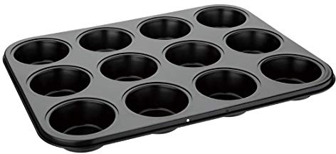 Vogue Carbon Steel Non-Stick Muffin Tray 12 Cup - Baking Sheet, Mould for Cupcakes, Desserts GD011