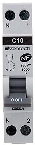 Zenitech Disjoncteur PH/N 10A NF Blanc