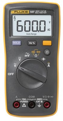 Fluke 107 AC/DC Current Handheld Digital Multimeter, Gray