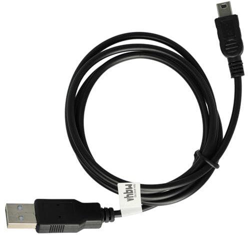 vhbw 1m USB Transferkabel A-Mini-B 5pol kompatibel mit Beurer BM-58 | BC 58 Handgelenk Blutdruckmessgerät - schwarz black