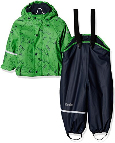 CareTec Baby und Kinder Regenjacke und Regenhose mit Fleece Futter im Set, Green (974), 92