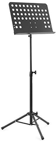 TIGER MUS7-BK Orchester-Notenpult, Metallkonstruktion, voll verstellbarer Notenständer, Schwarz