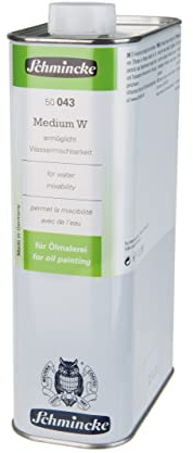 Schmincke - Medium W, 1000 ml, 50043029, Liquid, Makes Oil Colours Water-mixable, Increases Gloss and Transparency, colorless