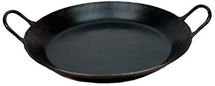 Alpenline Eisenpfanne handgeschmiedet, schmiedeeiserne Pfanne Brat- und Servierpfanne mit 2 Griffen Ø 28 cm