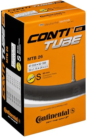 Continental MTB 26 x 1.75 - 2.5 inch Presta 60 mm long valve Inner Tube