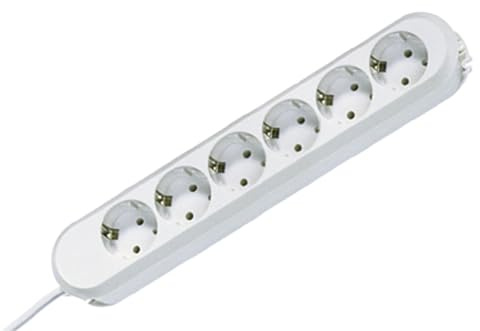 BACHMANN Steckdosenleiste SMART 6-Fach 5m Mehrfachsteckdose Weiß 381.249K (Befestigung durch Anschraublöcher und praktische Kabelaufwicklung)