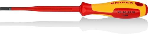 KNIPEX Screwdriver (Slim) for slotted screws 1000V-insulated (232 mm) 98 20 55 SL, multi-colour