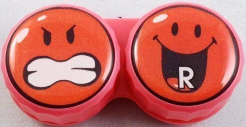 Smiley World Flat Contact Lens Storage Cases - Huge Selection Available (Red n Angry)