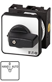 Eaton 034110 Umschalter, Kontakte: 4, 20 A, Frontschild: Hand-0-Auto, 45 Grad, Rastend, Einbau