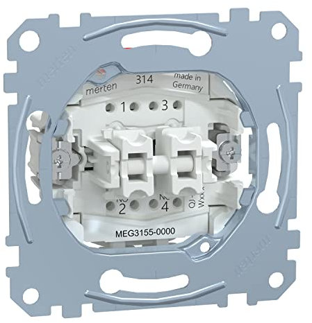 Schneider Electric Merten Doppeltaster-Einsatz, Unterputz, Steckklemmen, 1-polig, 10A, AC, 250V, Artikelnummer MEG3155-0000