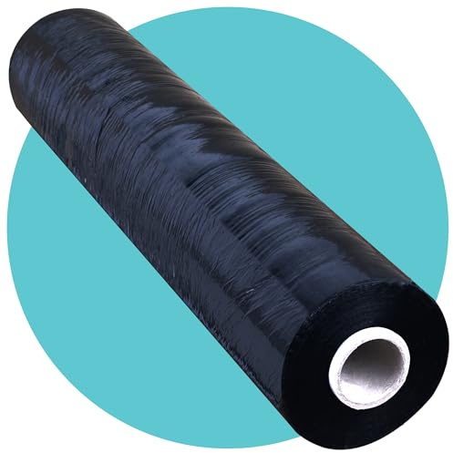 Triplast Pallet Stretch Shrink Wrap Roll (400mm x 250m) - Pick Qty & Colour - Heavy Duty Pallet Wrap, Industrial Stretch Wrap, Packaging Cling Film, Strong Plastic Wrap, Luggage Wrap (Black, 1 Roll)
