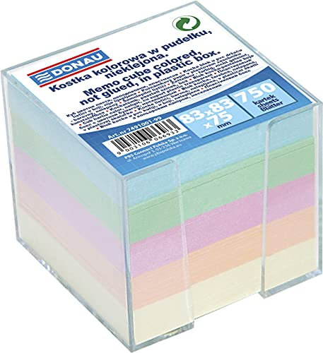 DONAU 7491001-99 Zettelkasten/Zettelbox/Zettelklotz, 83 x 83 x 75 mm, (Sortiert)