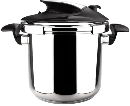 Magefesa Nova - Olla Express Rápida 6L, Acero Inoxidable 18/10, Sensor de Presión, Cierre Fácil y Cómodo, Cocina Sana, Inducción, Ahorro Energético