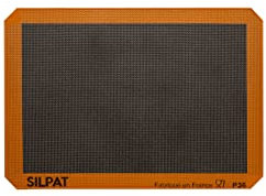 Silpat Bread Baking Mat Sheet, Non-stick Silicone, Orange and Beige, 11-5/8 x 16-1/2