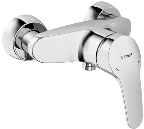 HANSA MIX Duscharmatur I Wassersparender Einhebelmischer mit Wasserbremse I Mischbatterie Dusche mit Temperatur- und Wassermengenbegrenzer I G 1/2 Standard-Anschluss für Duschkopf mit Schlauch | Chrom