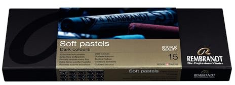 Rembrandt Professionelles Weiche Pastelle Set Dunkle Farben | 15 ganze Pastelle