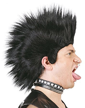 Guirca Fêtes gui4842 – Punk Perruque Noire (Box Conteneur)