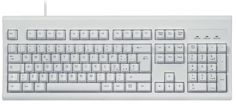 Perixx PERIBOARD-106, Tastiera membrana ergonomica cablata, con tasti curvi, layout italiano, bianca