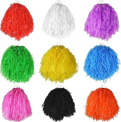 Pon pon jumbo rosa – Coppia di 2 pompon da cheerleader – perfetti per cheerleader e travestimenti americani – Confezione da 12
