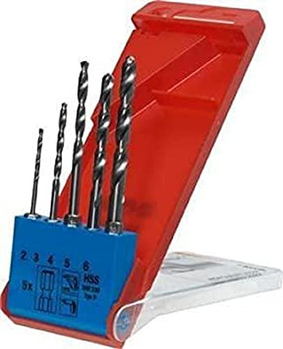 kwb HSS Spiralbohrer-Satz mit Sechskant-Aufnahme 1/4 – Bohrer-Set, 5-teilig, Ø 2 mm - 6 mm