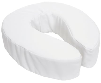 Essential Medical Supply Foam Padded Toilet Seat Cushion Riser with Hook and Loop Attachment for Toilet Seat and Washable Vinyl Cover, 2